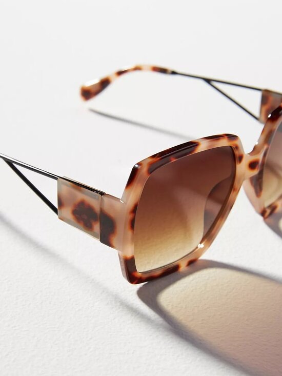 NWT Anthropologie GEO Tortoise Square Sunglasses main image 7